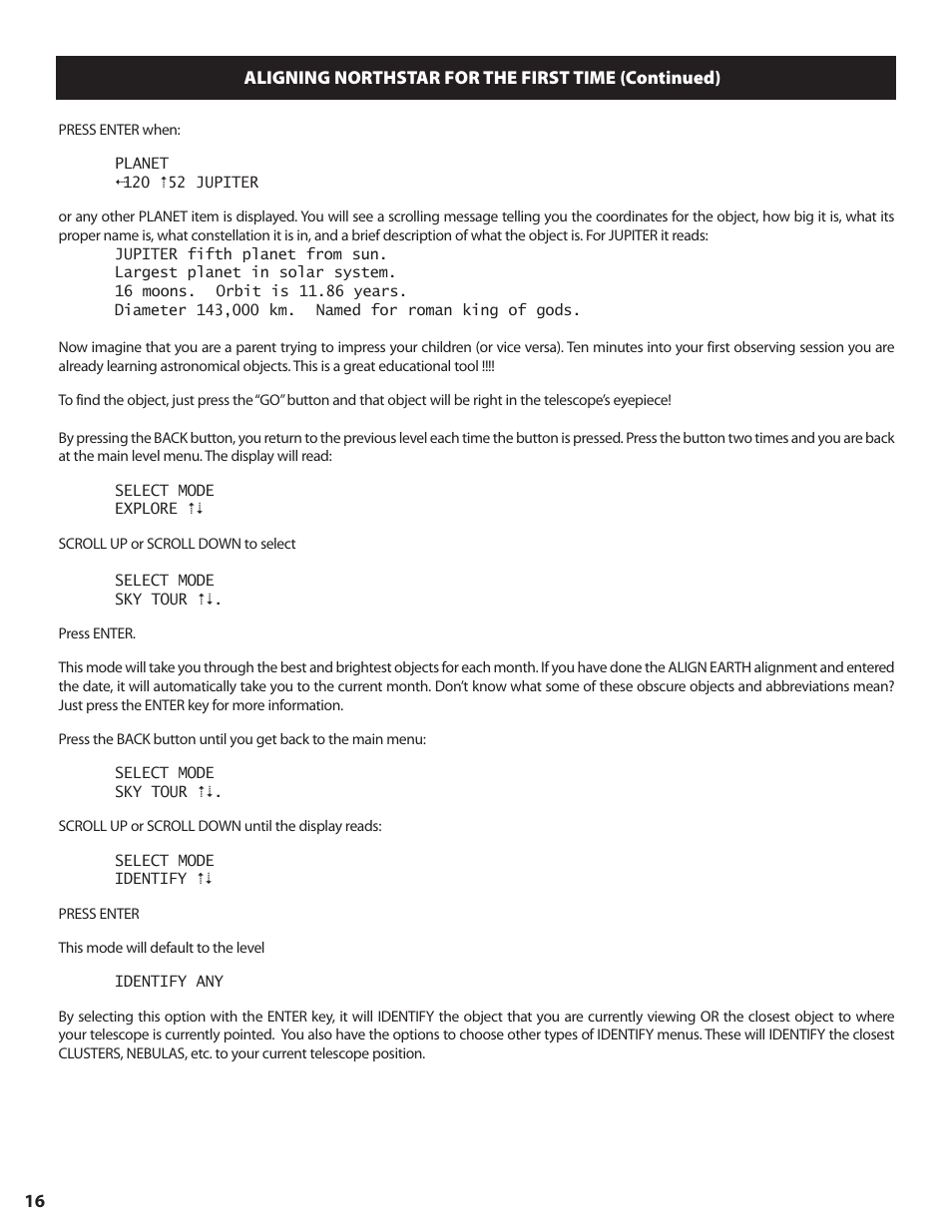 Bushnell NORTH STAR GOTO 78-8840 User Manual | Page 16 / 136