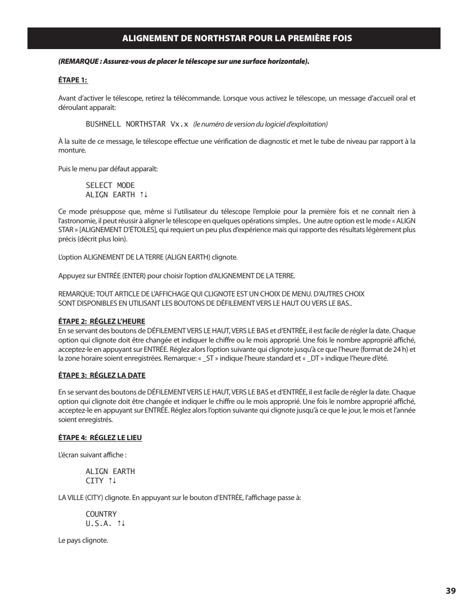 Bushnell NORTH STAR GOTO 78-8840 User Manual | Page 39 / 136