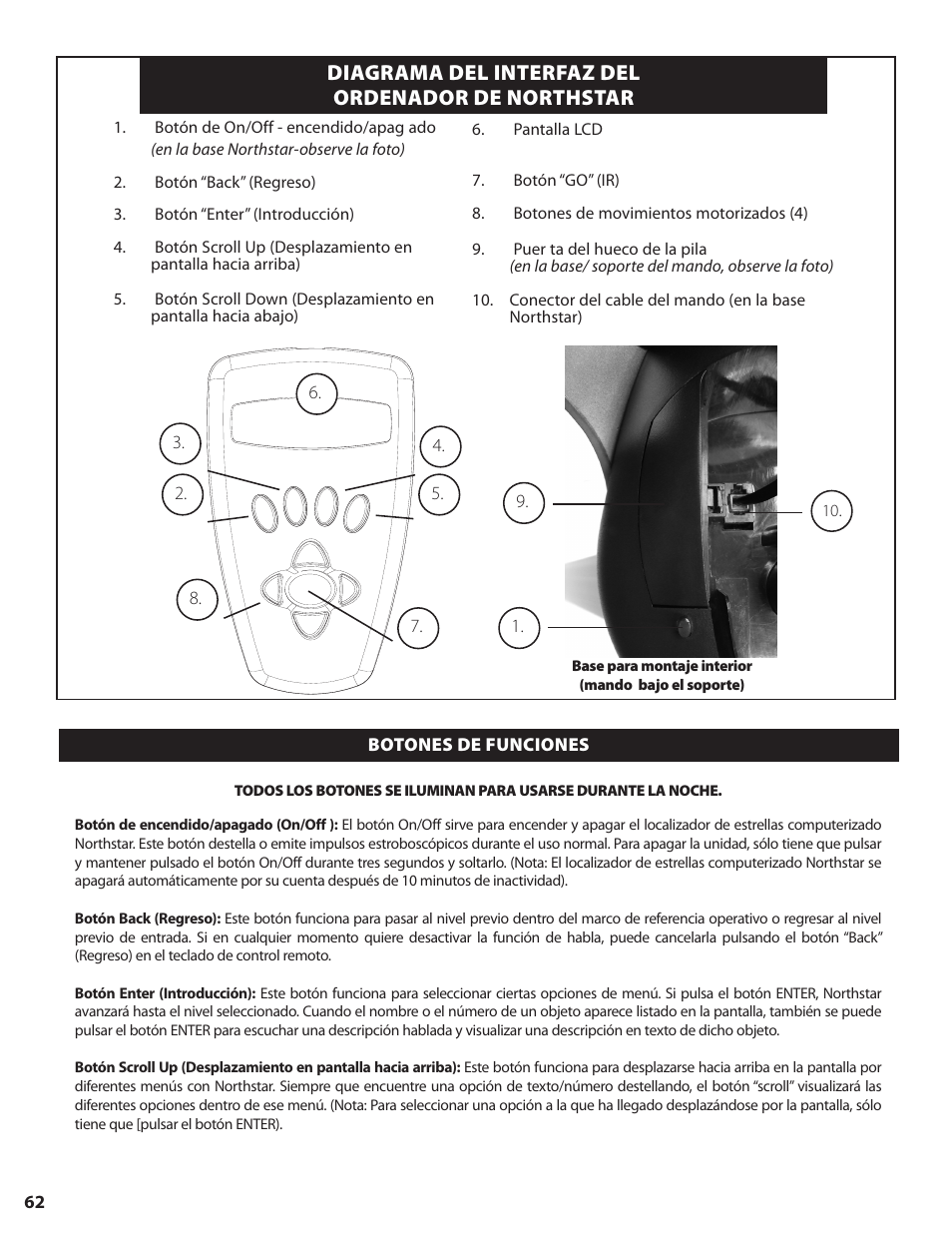Diagrama del interfaz del ordenador de northstar | Bushnell NORTH STAR GOTO 78-8840 User Manual | Page 62 / 136
