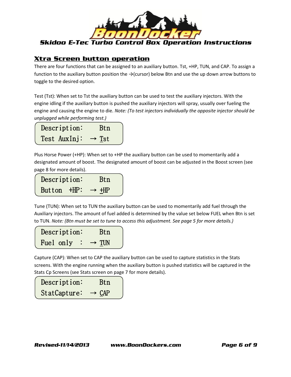 BoonDocker SKI-DOO: E-TEC Turbo User Manual | Page 6 / 9