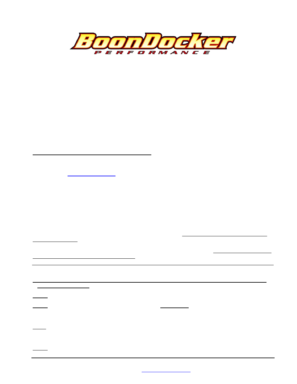 BoonDocker YAMAHA: Apex Turbo User Manual | 16 pages