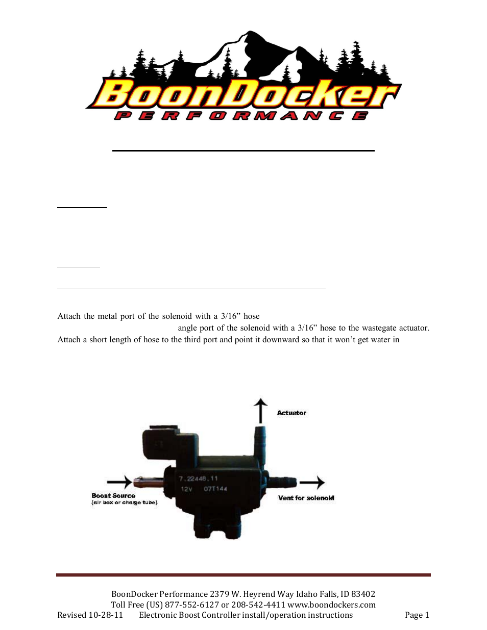 BoonDocker EBC User Manual | 9 pages