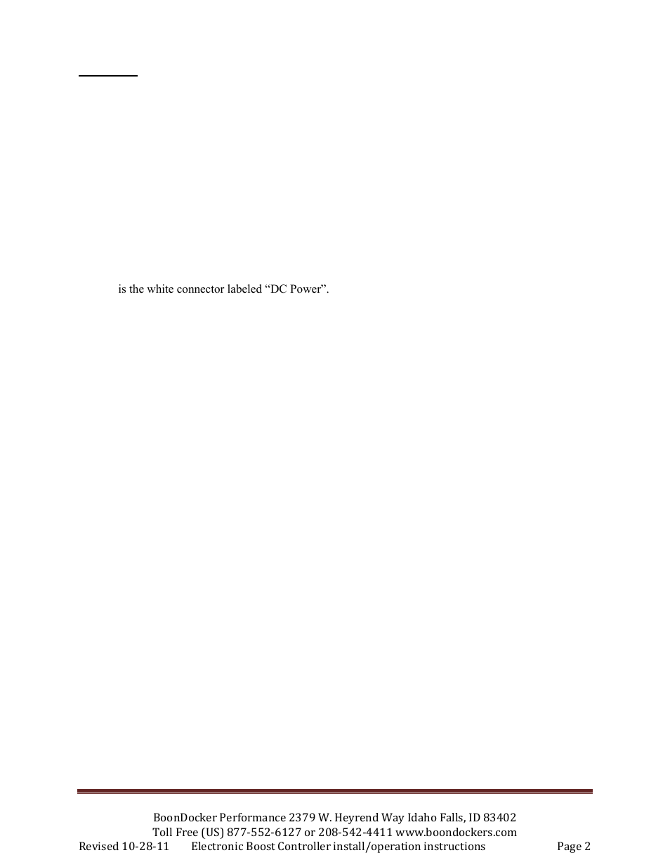 BoonDocker EBC User Manual | Page 2 / 9
