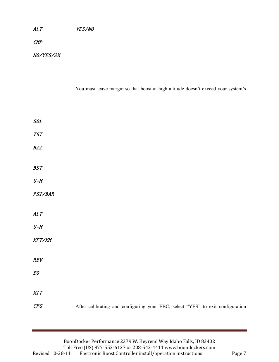 BoonDocker EBC User Manual | Page 7 / 9