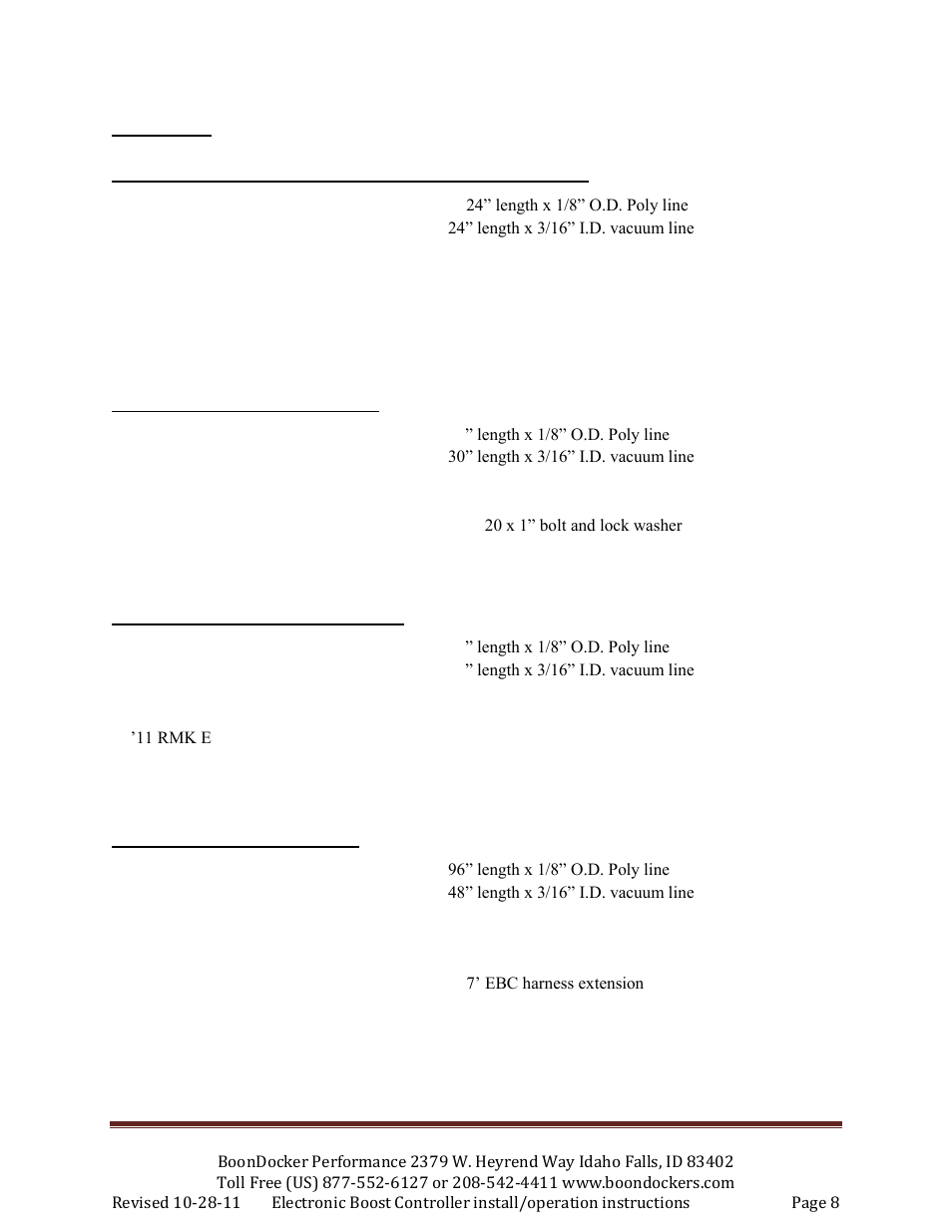 Appendix | BoonDocker EBC User Manual | Page 8 / 9