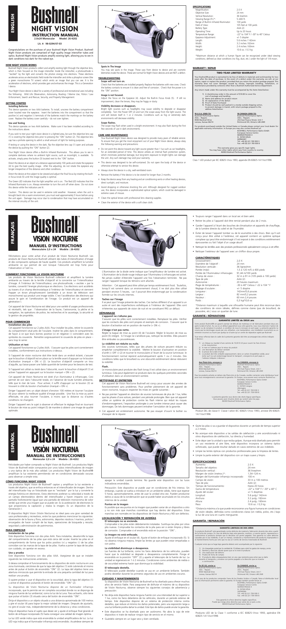 Bushnell 26-4202 User Manual | 2 pages