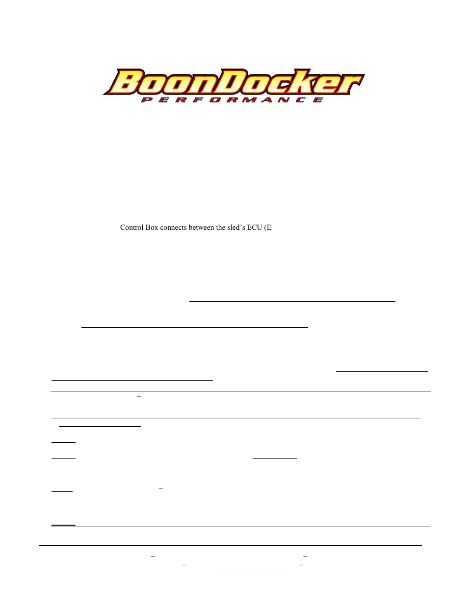 BoonDocker POLARIS: Non-turbo Control Box 2011-12 PRO RMK 800 User Manual | 17 pages