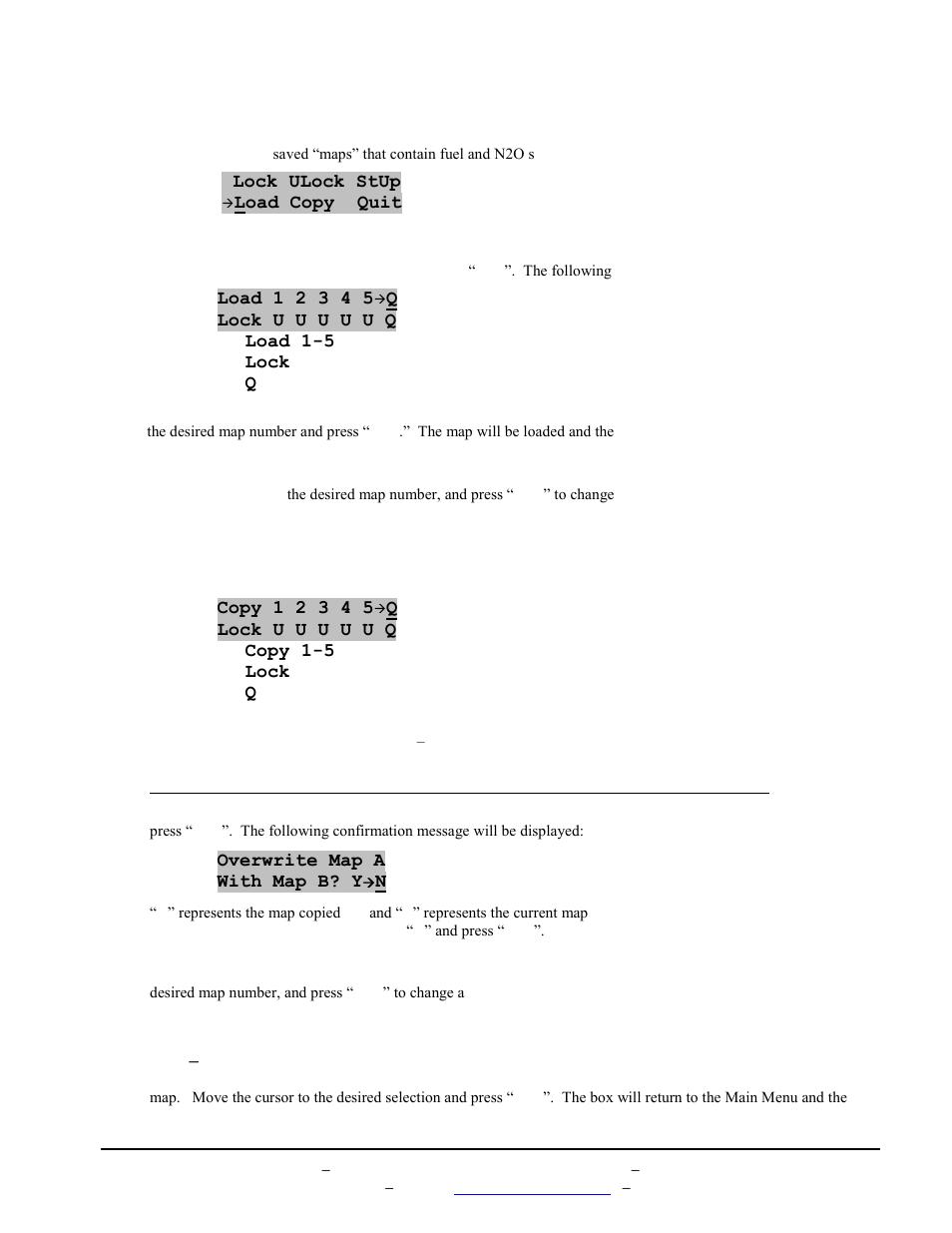 Map menus | BoonDocker POLARIS: Non-turbo Control Box 2011-12 PRO RMK 800 User Manual | Page 6 / 17