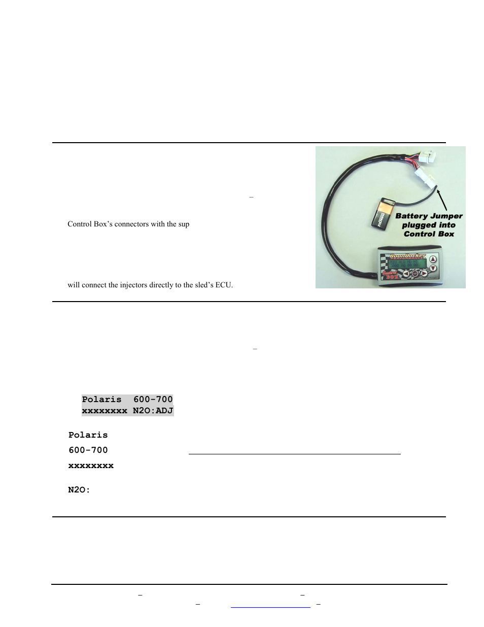Iii. control box mounting locations, Iv. battery / jumper connectors, V. control box operation | Startup screen | BoonDocker POLARIS: Non-turbo Control Box 600/700/800 IQ Dragon User Manual | Page 3 / 14