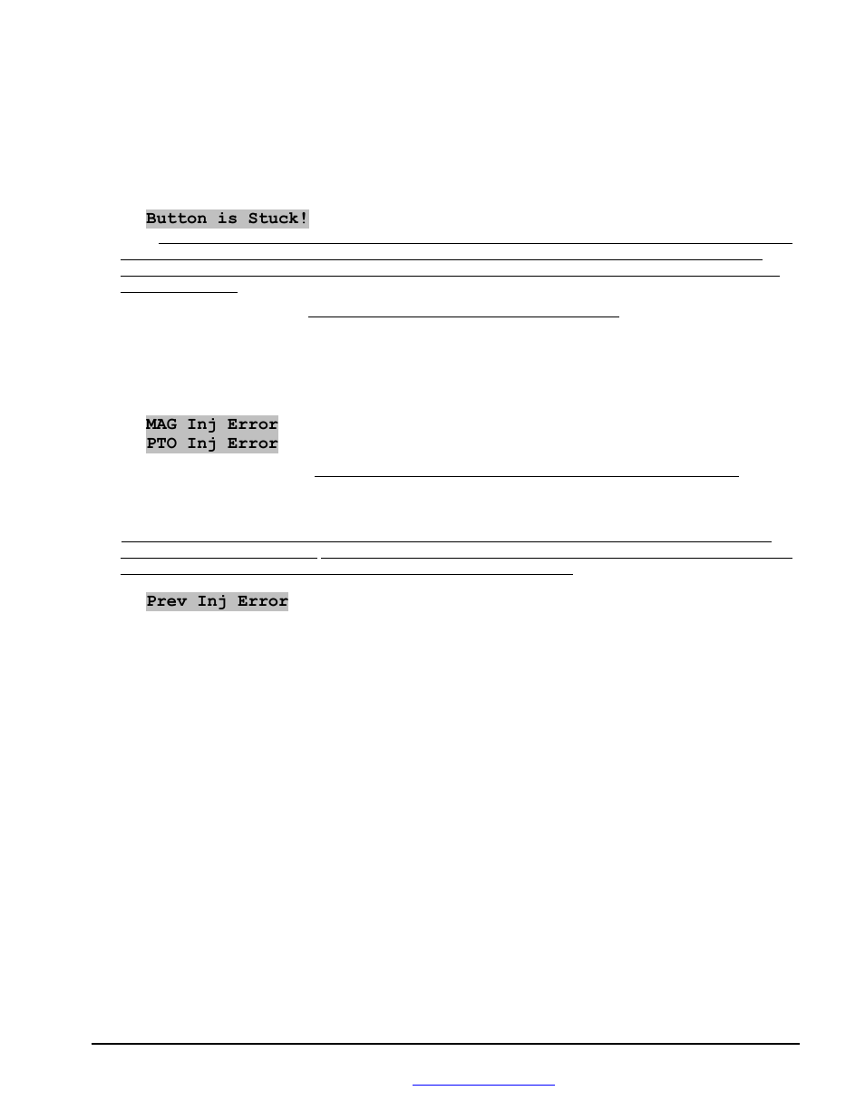 Viii. control box troubleshooting, Stuck button, Button is stuck | Injector errors, Mag inj error, Pto inj error, Prev inj error, Other issues | BoonDocker POLARIS: Non-turbo Control Box 600 IQ 2 INJ User Manual | Page 18 / 19