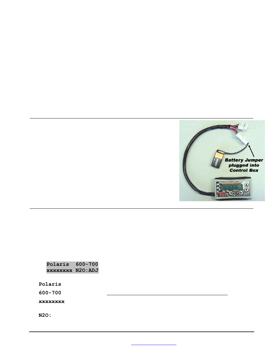 Iii. control box mounting locations, Iv. battery / jumper connectors, V. control box operation | Startup screen | BoonDocker POLARIS: Non-turbo Control Box 600 IQ 2 INJ User Manual | Page 4 / 19