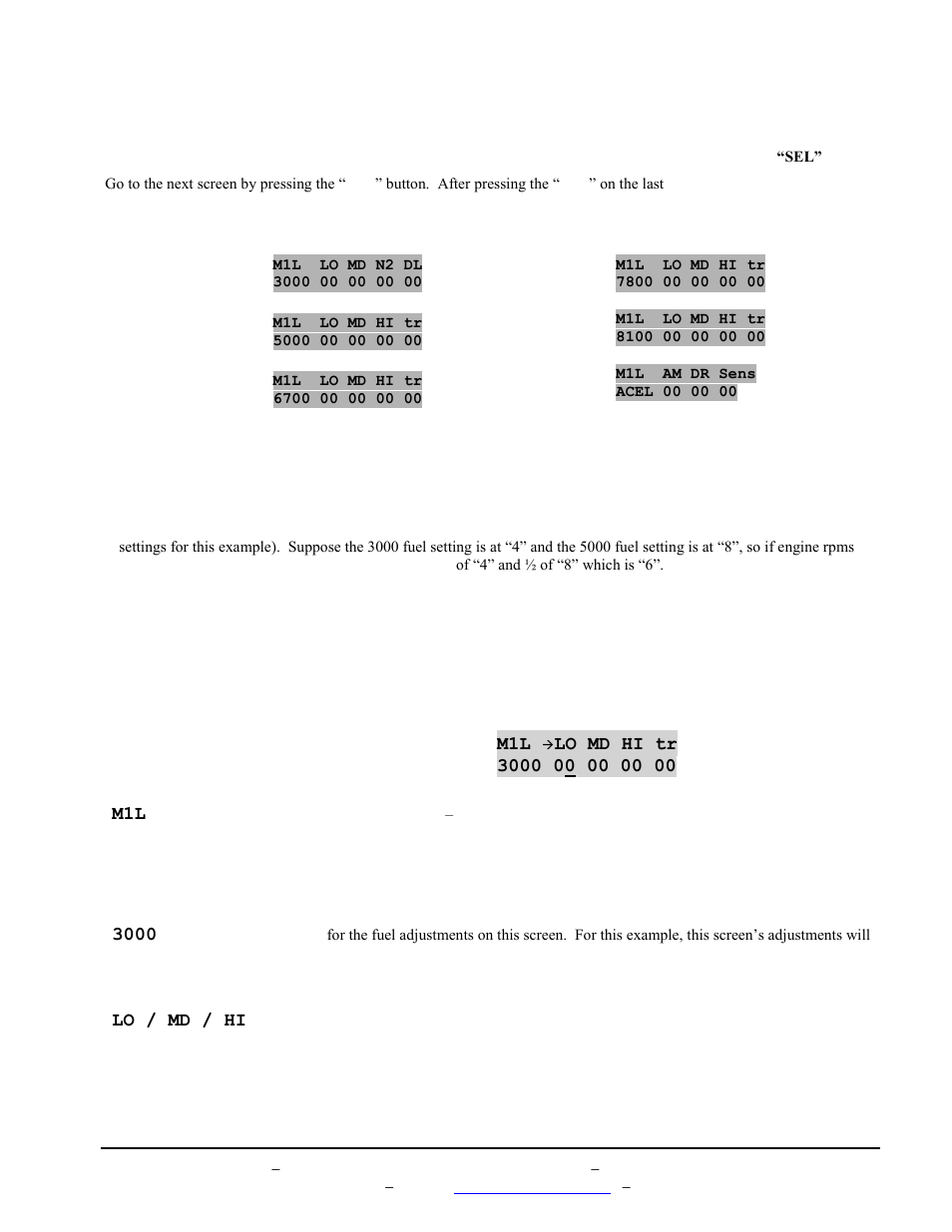 Fuel adjust menus, Fuel screens (rpm adjustments) | BoonDocker POLARIS: Non-turbo Control Box 900 IQ User Manual | Page 4 / 16