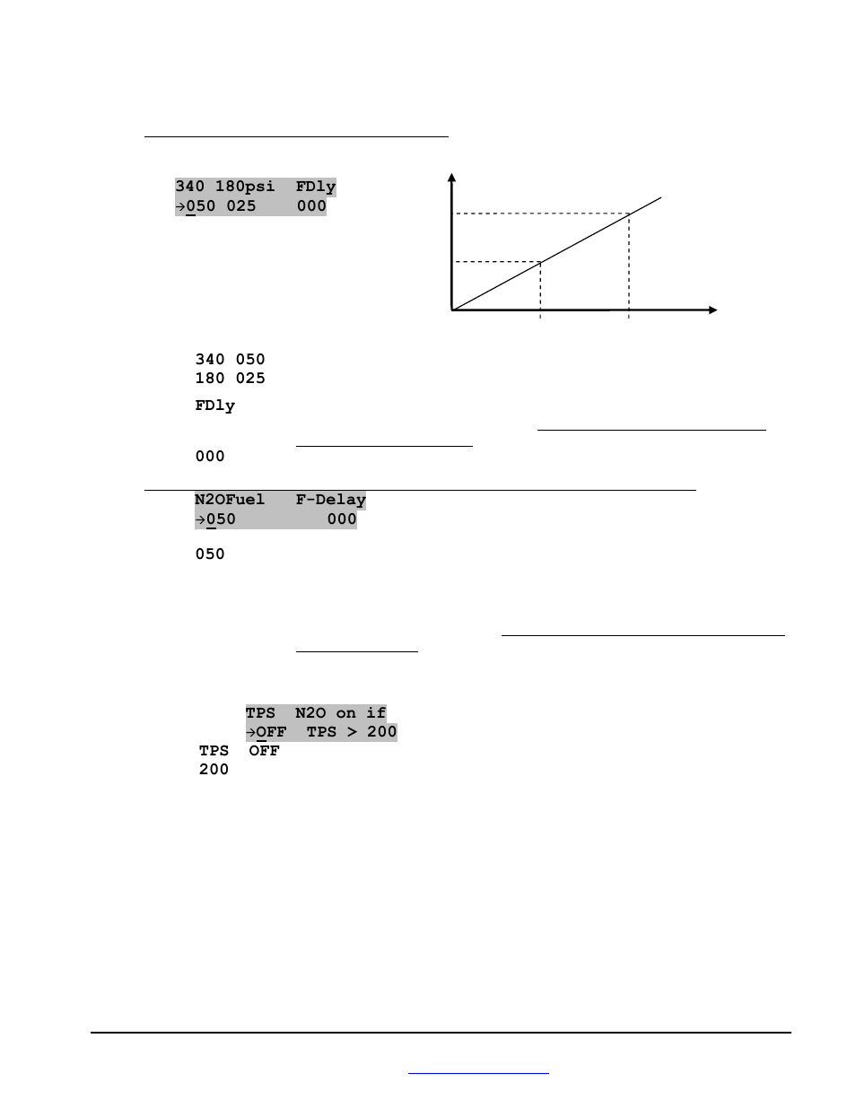 Fuel, Fdly, N2ofuel f-delay | Tps n2o on if, Off tps > 200 tps off | BoonDocker POLARIS: Non-turbo Control Box 600/700/800 Universal Harness User Manual | Page 15 / 19