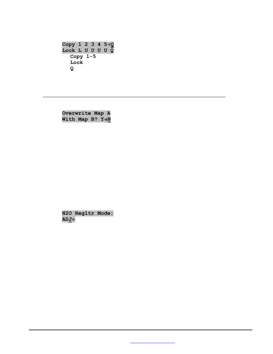 Lock l u u u u q, Lock l = locked, u = unlocked, Q quits this menu | Select q to quit and return to the main menu | BoonDocker POLARIS: Non-turbo Control Box 600/700/800 Universal Harness User Manual | Page 8 / 19