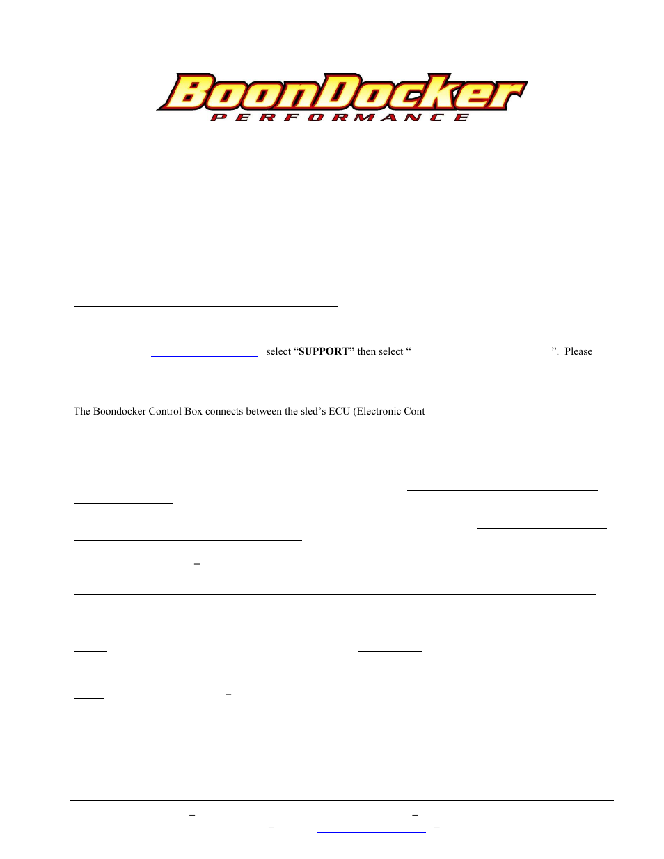 BoonDocker YAMAHA: Non-turbo Control Box Apex User Manual | 16 pages