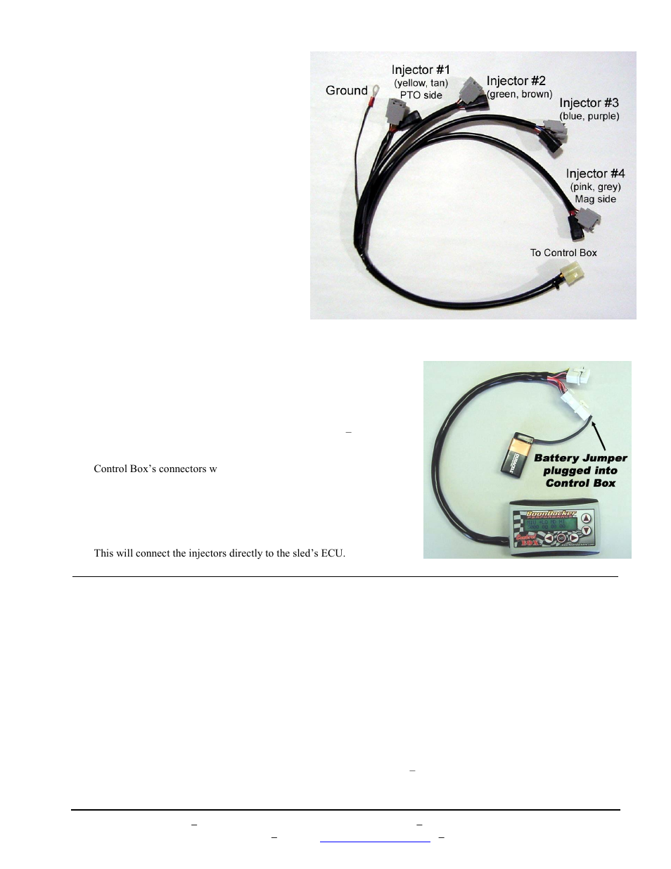 Ii. wiring, Iii. battery / jumper connectors, Iv. control box mounting location | V. control box operation | BoonDocker YAMAHA: Non-turbo Control Box Apex User Manual | Page 2 / 16