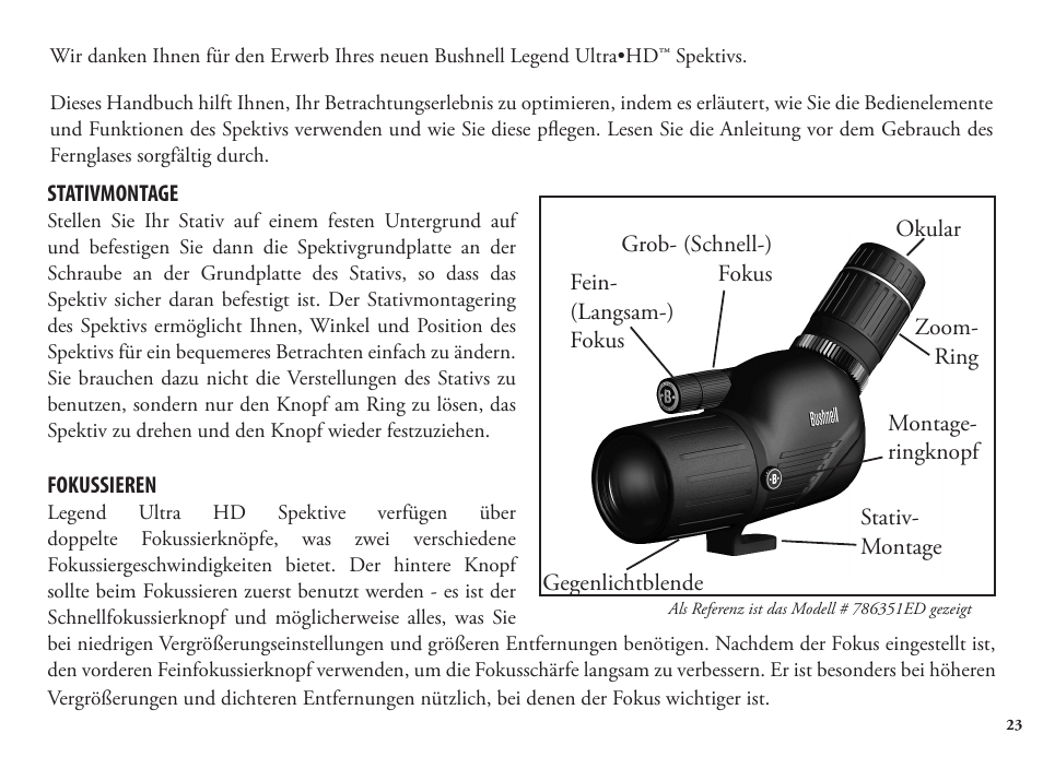 Deutsch | Bushnell Legend 98-1404/03-09 User Manual | Page 23 / 36