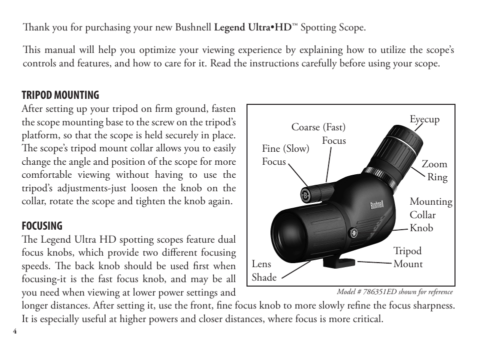 Bushnell Legend 98-1404/03-09 User Manual | Page 4 / 36