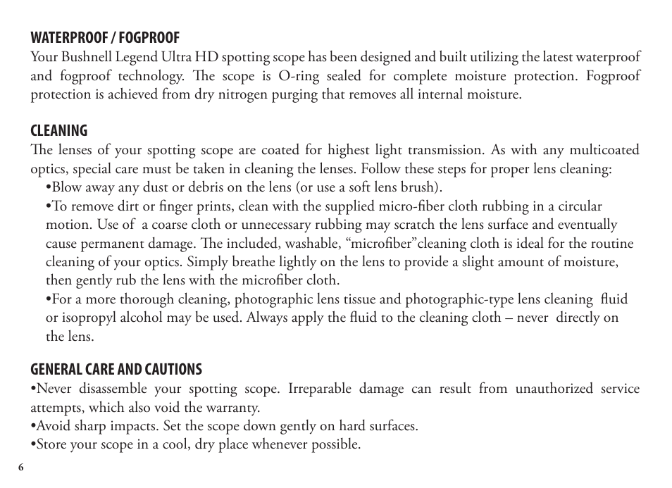 Bushnell Legend 98-1404/03-09 User Manual | Page 6 / 36