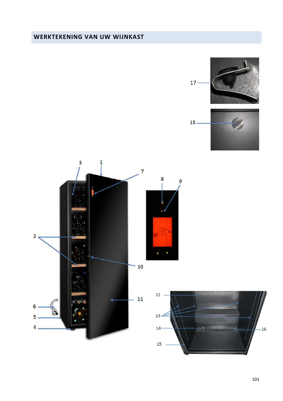 Werktekening van uw wijnkast | Climadiff DV265AGN7 User Manual | Page 101 / 146