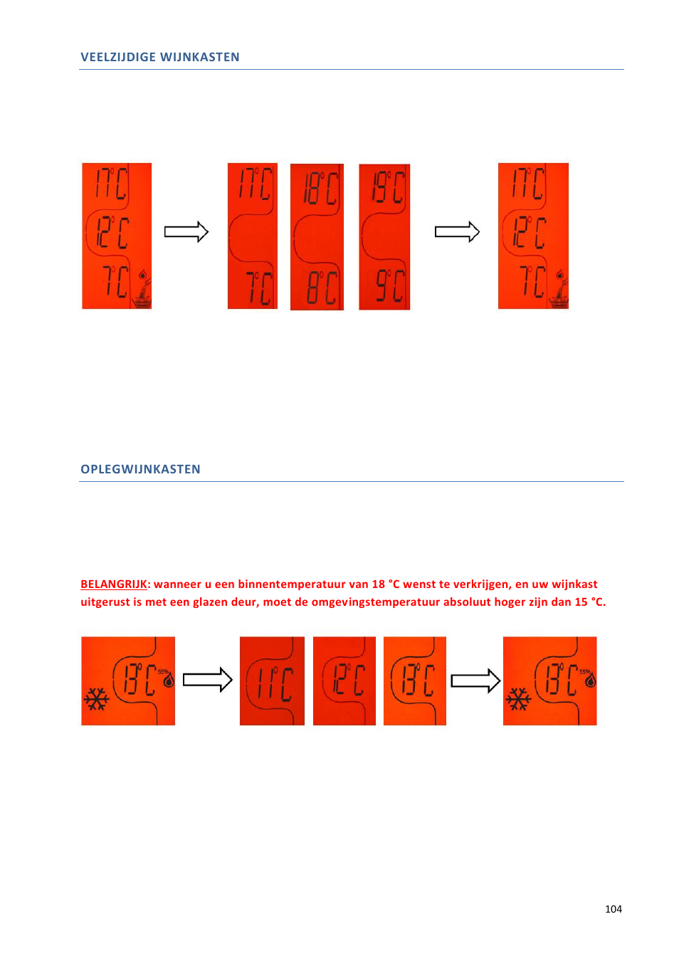 Veelzijdige wijnkasten, Oplegwijnkasten | Climadiff DV265AGN7 User Manual | Page 104 / 146