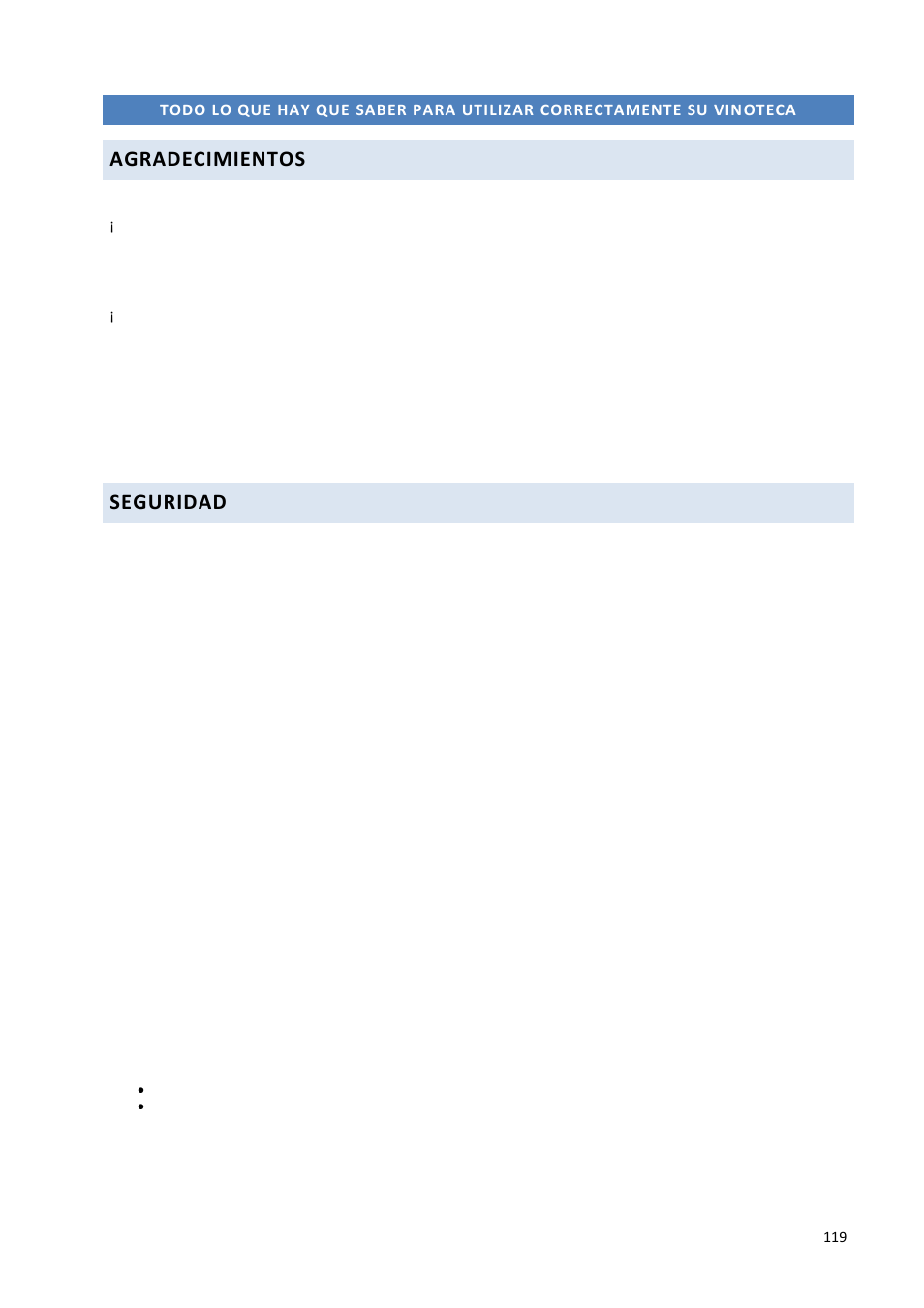 Agradecimientos, Seguridad | Climadiff DV265AGN7 User Manual | Page 119 / 146
