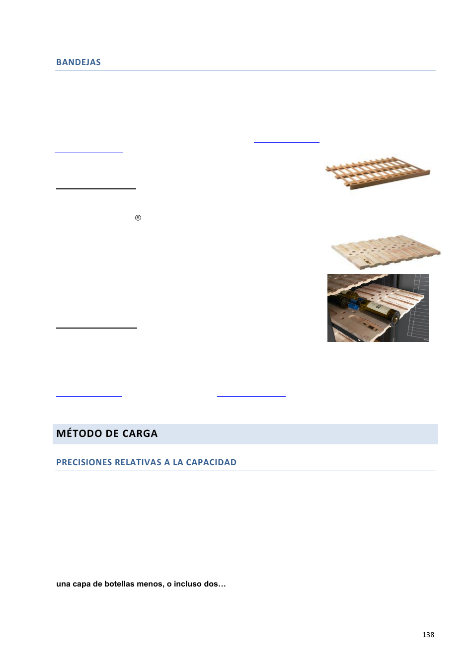 Método de carga, Bandejas, Precisiones relativas a la capacidad | Climadiff DV265AGN7 User Manual | Page 138 / 146