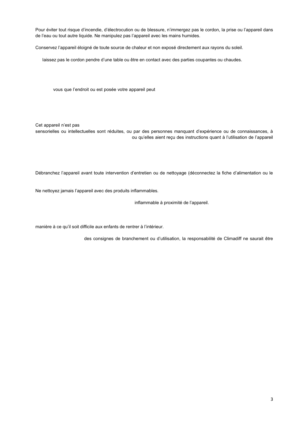 Climadiff DV265AGN7 User Manual | Page 3 / 146