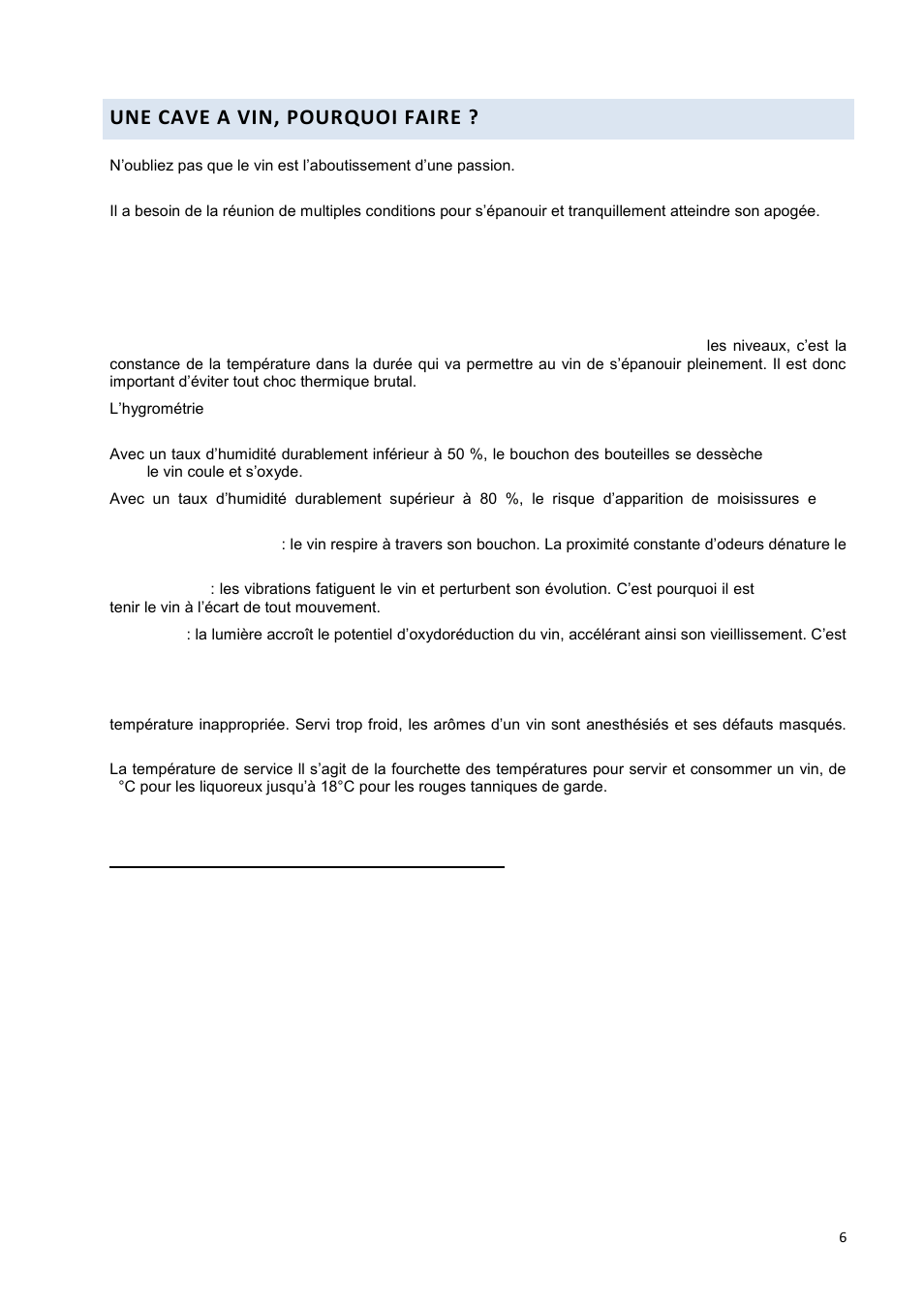 Une cave a vin, pourquoi faire | Climadiff DV265AGN7 User Manual | Page 6 / 146