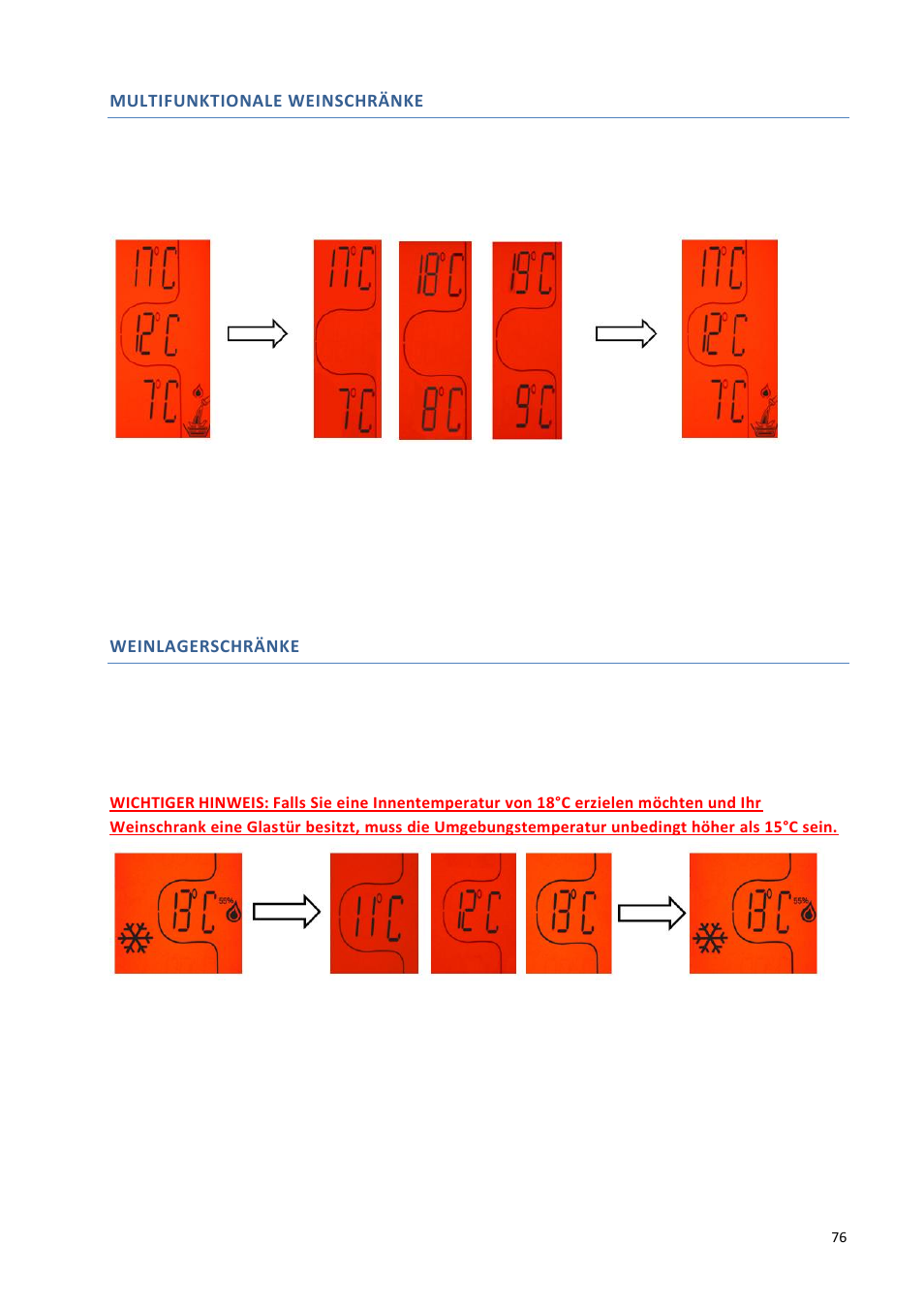 Multifunktionale weinschränke, Weinlagerschränke | Climadiff DV265AGN7 User Manual | Page 76 / 146