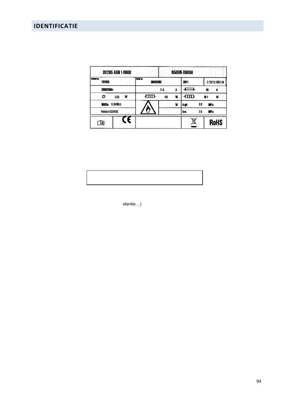 Identificatie | Climadiff DV265AGN7 User Manual | Page 94 / 146