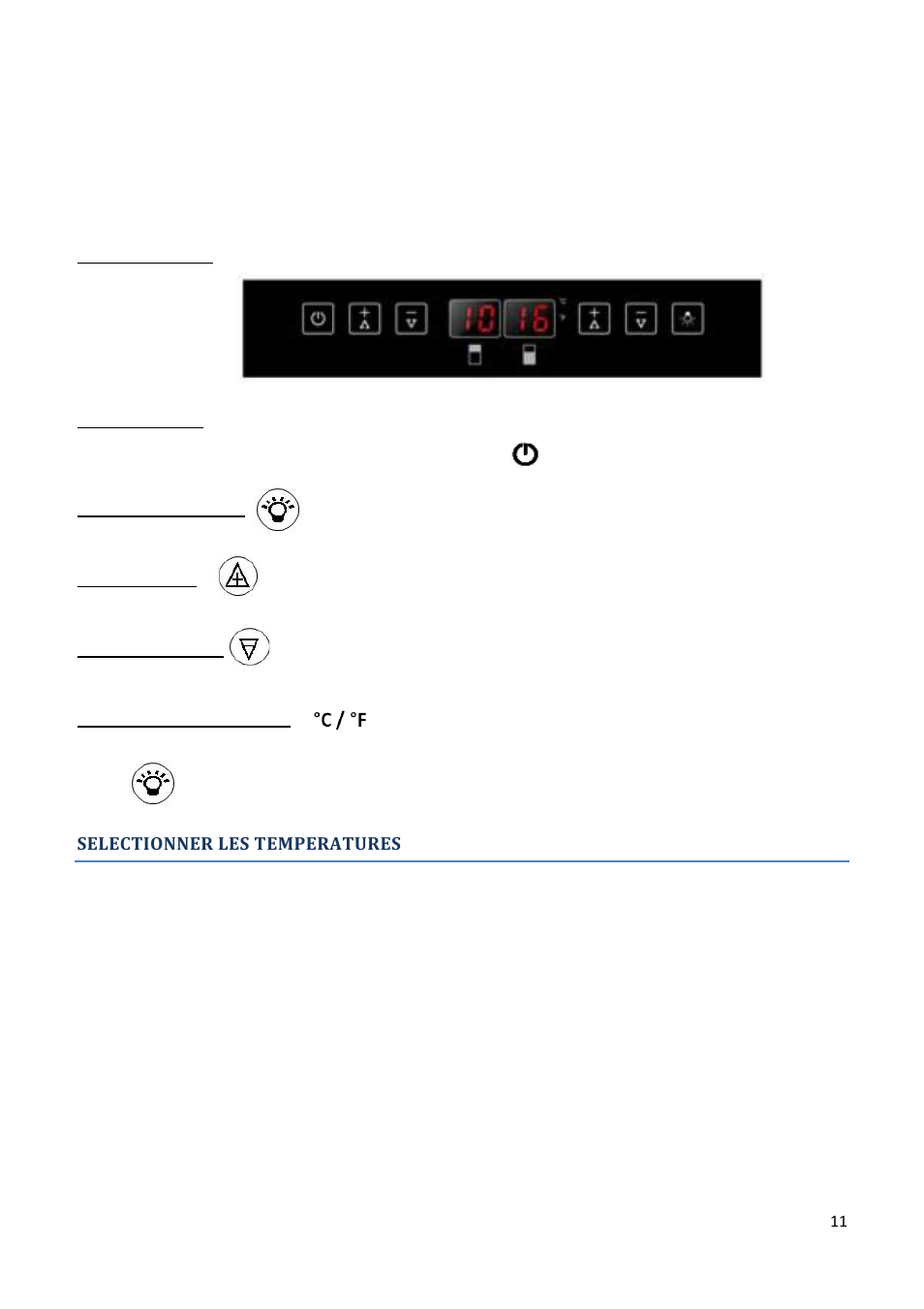 Selectionner les temperatures | Climadiff AV93X3ZI-1 User Manual | Page 11 / 106