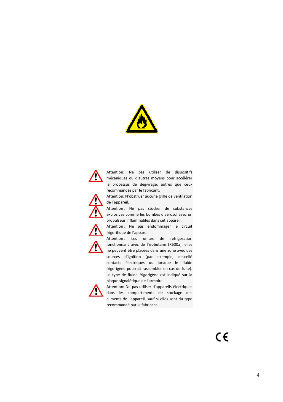 R600a | Climadiff AV93X3ZI-1 User Manual | Page 4 / 106