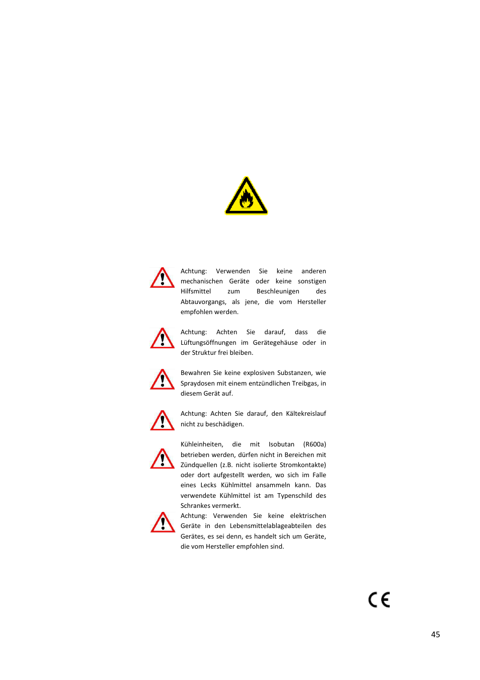 R600a | Climadiff AV93X3ZI-1 User Manual | Page 45 / 106