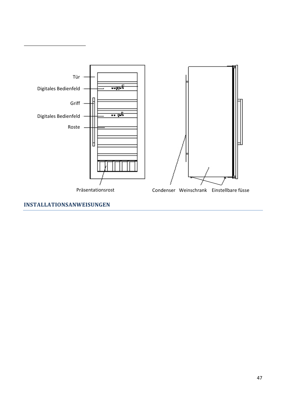 Installationsanweisungen | Climadiff AV93X3ZI-1 User Manual | Page 47 / 106