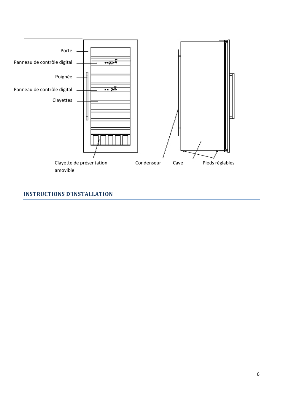 Instructions d’installation | Climadiff AV93X3ZI-1 User Manual | Page 6 / 106