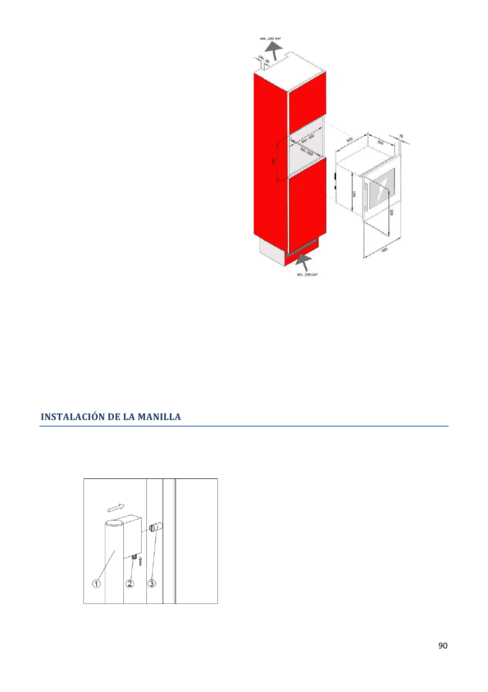 Instalación de la manilla | Climadiff AV93X3ZI-1 User Manual | Page 90 / 106