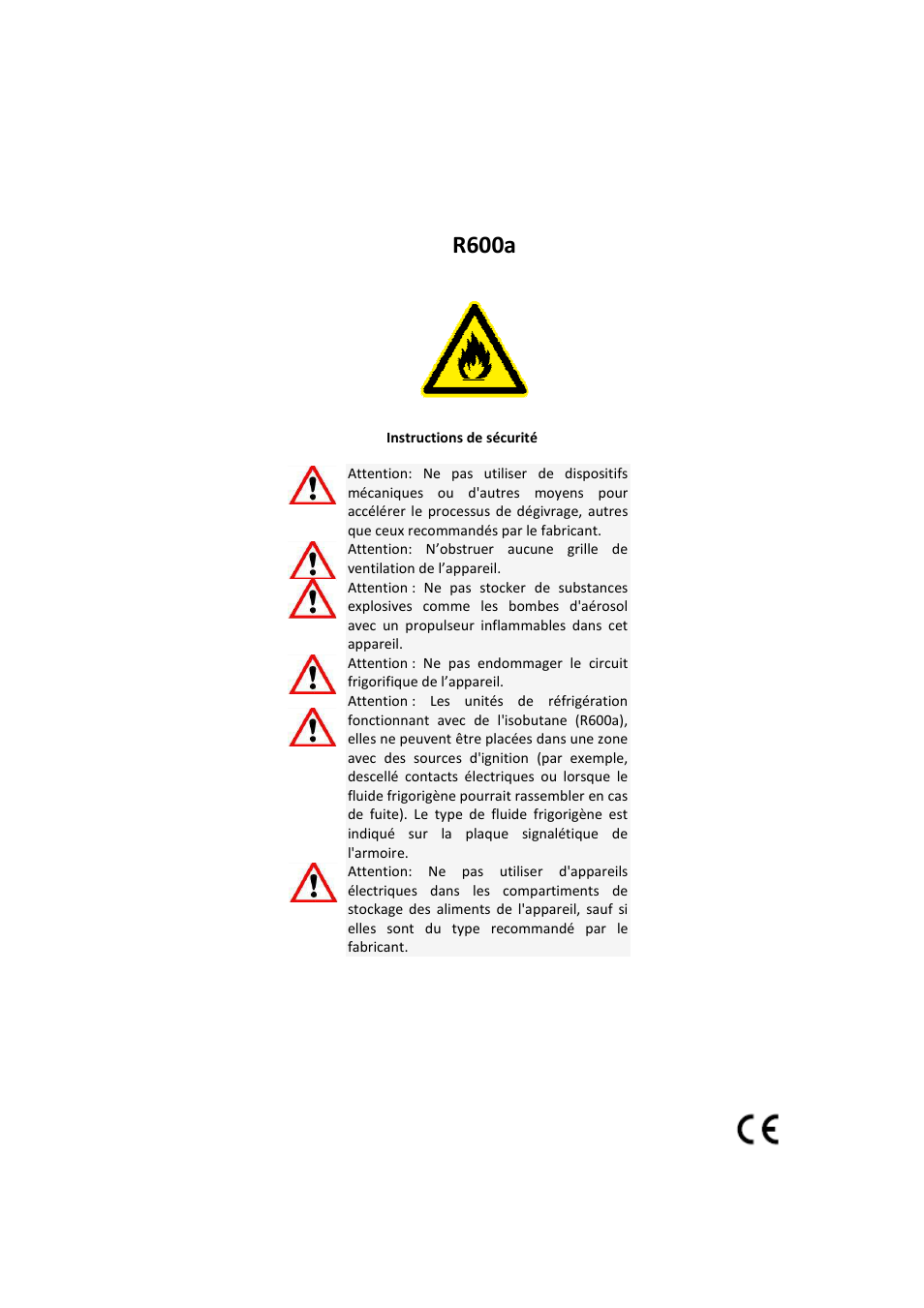 R600a | Climadiff CLE18- CLE51 User Manual | Page 5 / 77