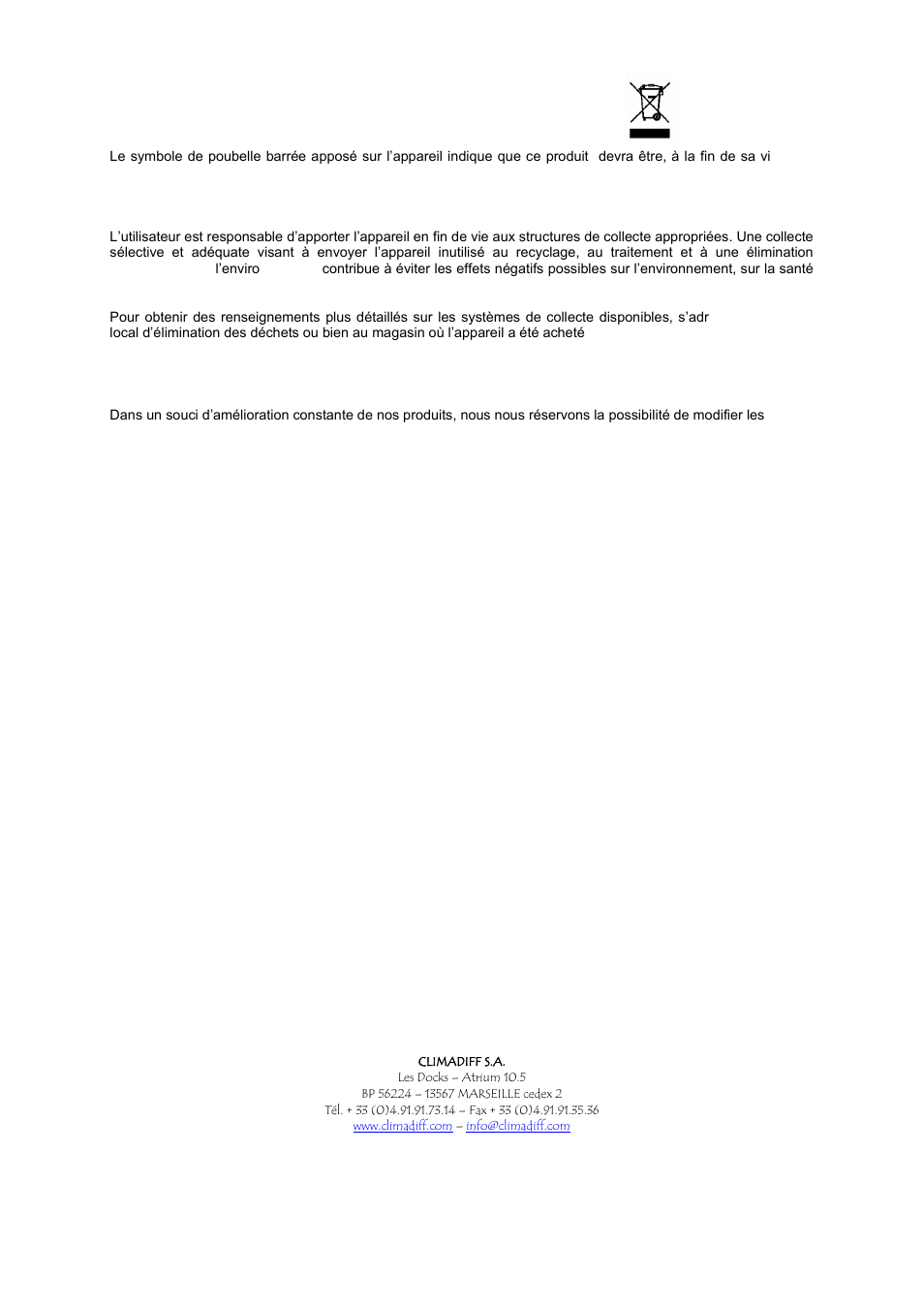 Climadiff CLS130 - CLS160 User Manual | Page 12 / 66
