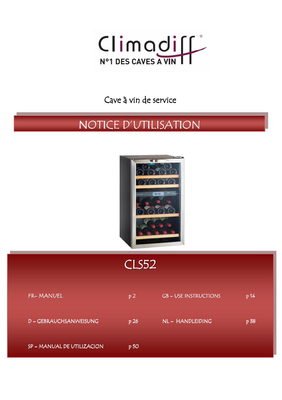 Climadiff CLS52 User Manual | 61 pages