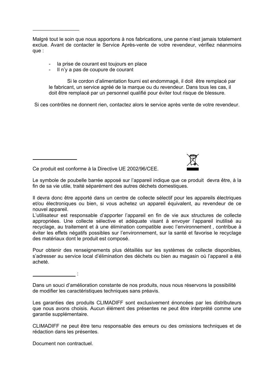 Climadiff CV41DZX User Manual | Page 12 / 34