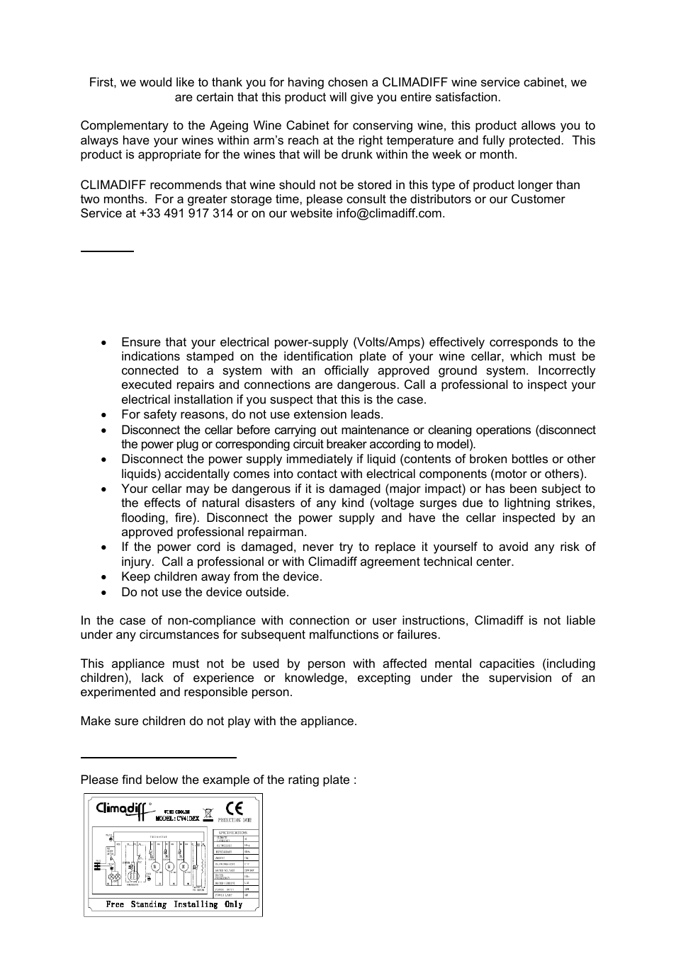 Climadiff CV41DZX User Manual | Page 14 / 34