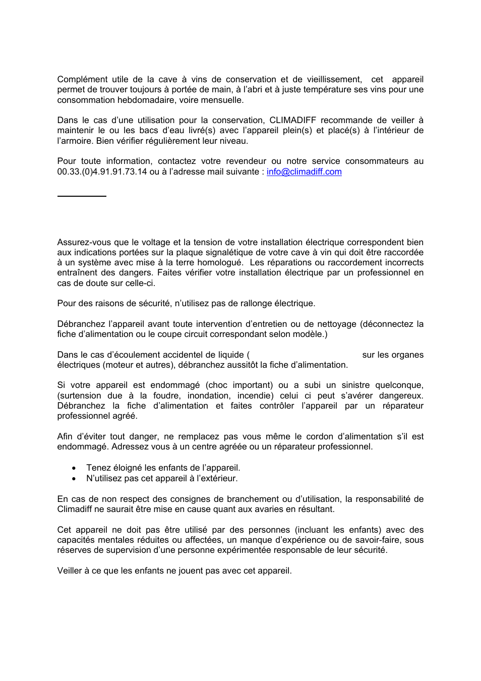 Climadiff CV41DZX User Manual | Page 3 / 34