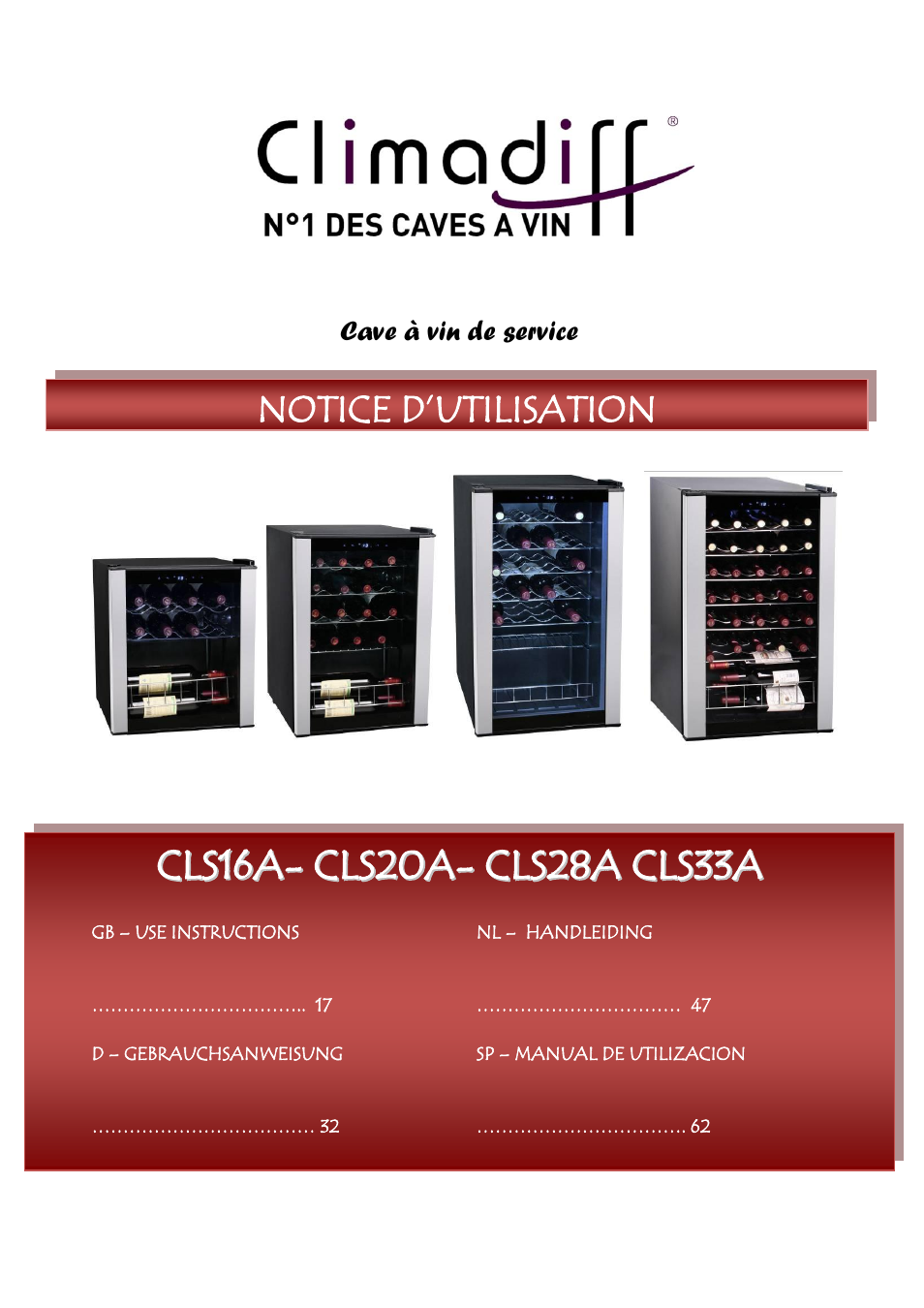 Climadiff CLS33A User Manual | 76 pages