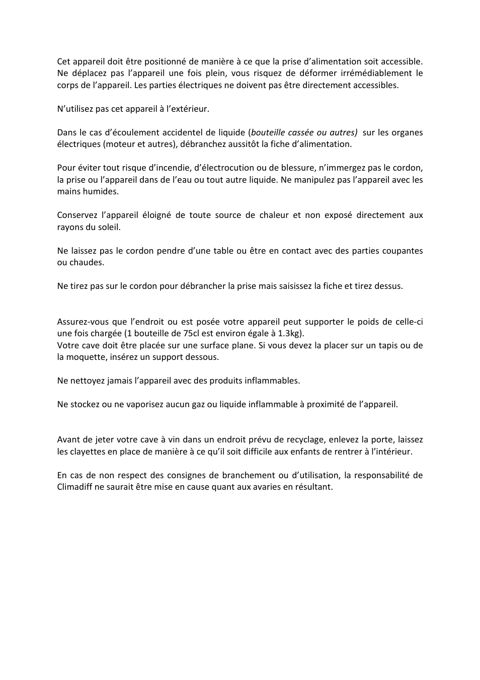Climadiff VSV120 User Manual | Page 5 / 76