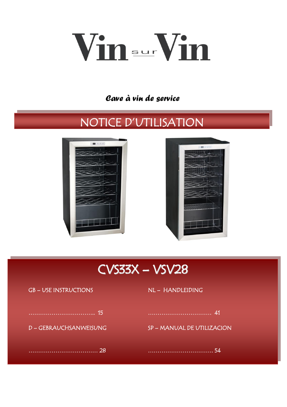 Climadiff VSV28 User Manual | 66 pages