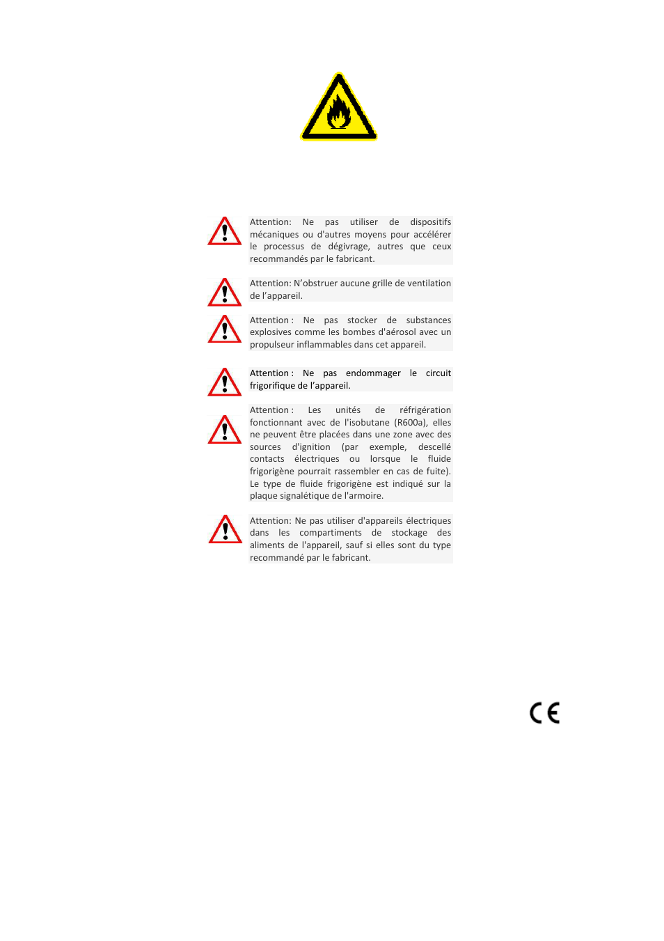 R600a, Instructions de sécurité | Climadiff VSV33 User Manual | Page 6 / 66