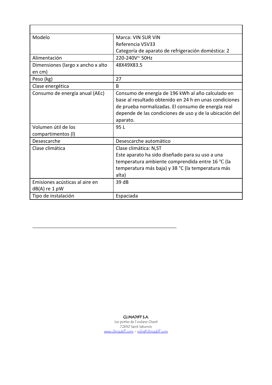 Anexo 1 | Climadiff VSV33 User Manual | Page 66 / 66