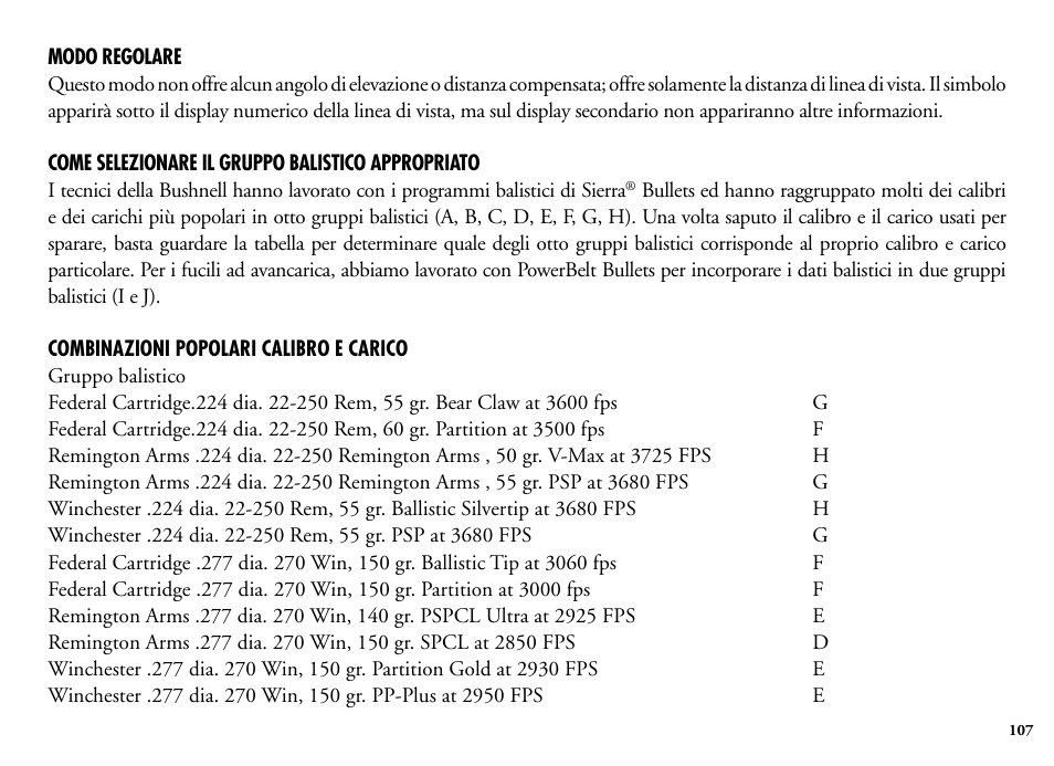 Bushnell Legend 204101 User Manual | Page 107 / 140