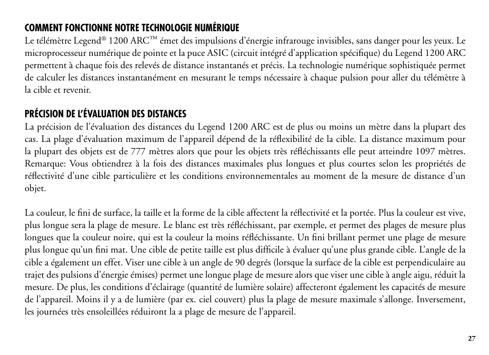 Bushnell Legend 204101 User Manual | Page 27 / 140